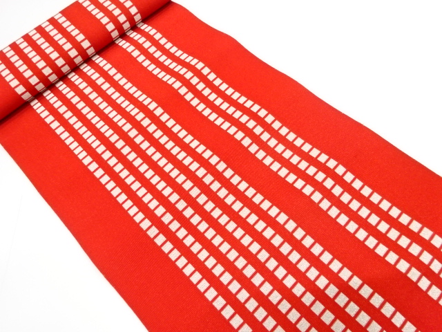 JAPANESE KIMONO / ANTIQUE BOLT FOR HASSUN OBI / WOVEN SQUARE